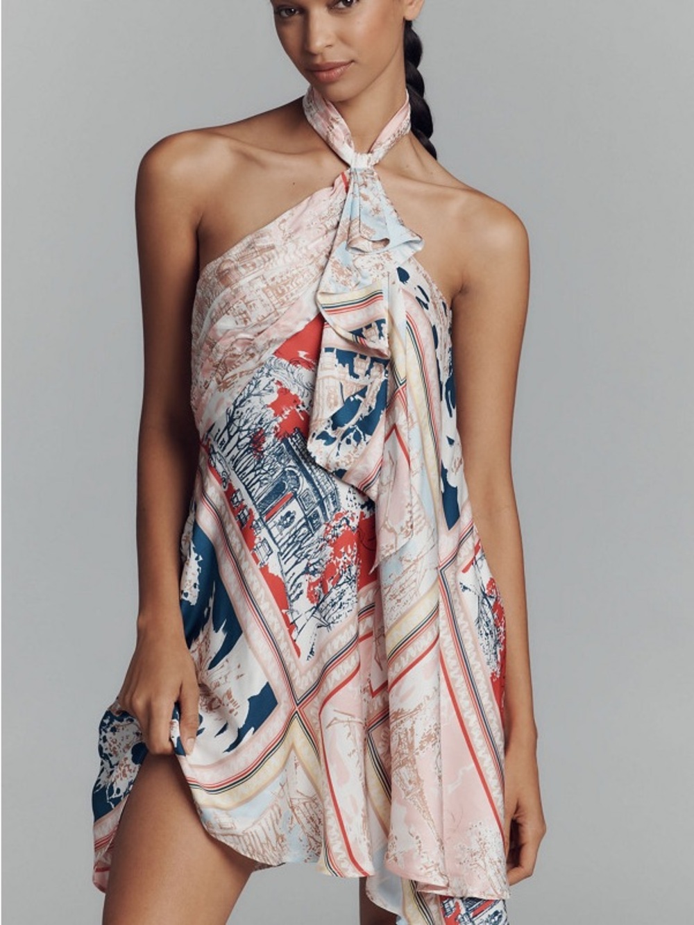 Maeve Halter Scarf/Bandana Print Dress NWT